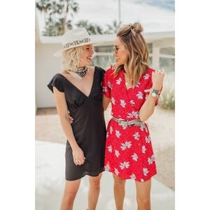 Willow & Clay Black Satin Celeste Slip Dress